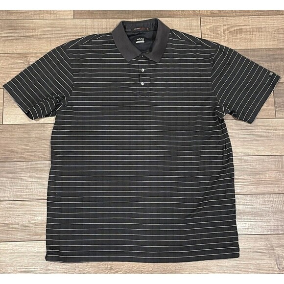 Nike Men's Dri Fit Tiger Woods Collection Black Short Sleeve Golf Polo Size XL - Picture 1 of 15